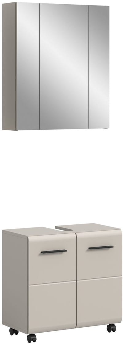 Badcombinatie op wielen - Moderne opbergkast voor badkamer - Kasjmier design - 60x185x30cm