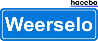 Hacebo - Plaatsnaam Sticker - 29x10 CM - Weerselo sticker - Verkeersborden sticker - grappige cadeaus - Weerselo