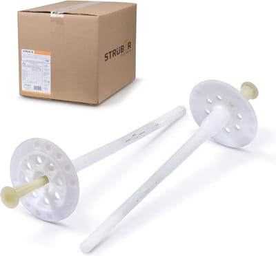 Isolatiepluggen voor WDVS (Ø 8 x 135 mm - 200 stuks) - Nylon plaatpluggen met kunststof spijker voor gevelisolatie