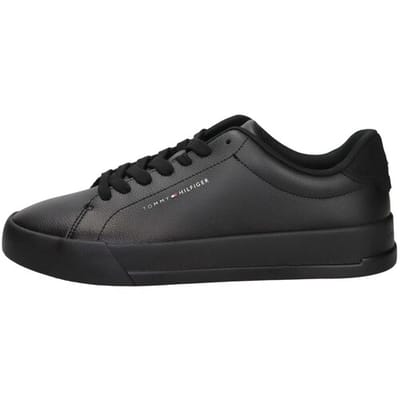Sneakers van mix van leer en textiel met labelopschrift