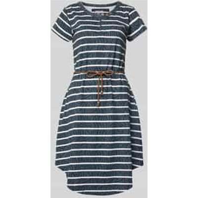 Knie-lange t-shirtjurk met strikceintuur