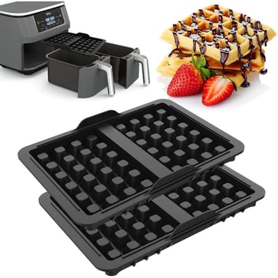 EXCITAT Wafelijzer - Siliconen mal - Airfryer accessoire - Geschikt voor thuis, bakkerij, dessertwinkel, café - Zwart