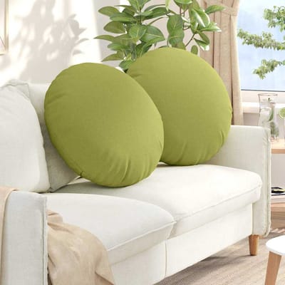 vidaXL - Zitkussens - 2 - st - Stof - Lichtgroen - Ø60 - x - 21 - cm