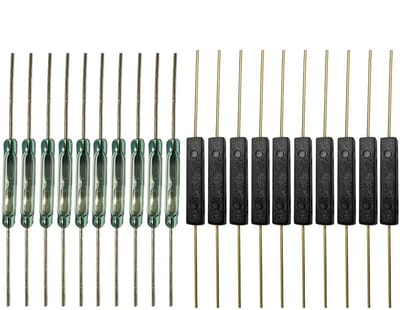 Dailygoods - Plastic Reed-schakelaar - Glas Reed-schakelaar - Magnetische inductieschakelaar - 10 stuks - 2.5 mm x 14 mm - 2 mm x 14 mm - Geschikt voo...
