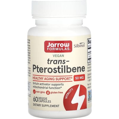 Jarrow Formulas, Trans-pterostilbeen, 50 mg, 60 Veggie Capsules