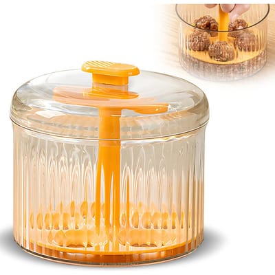Doorzichtige Gehaktballenmaker - 5 Ballen Gehaktballenmaker Tool Vlees Vriezer Bewaarcontainers DIY Handmatig oranje