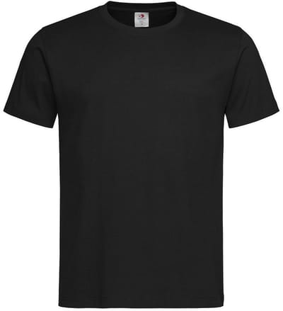 Zwart basic heren t shirt ronde hals - 100% katoen - onder shirts M