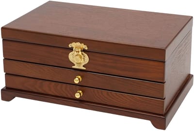 Sieradendoos – Voor dames en meisjes – 3-laags organizer – Opbergruimte voor kettingen, oorbellen en ringen – Afmetingen: 31,5×19,3×14,5 cm – Kleur: roze