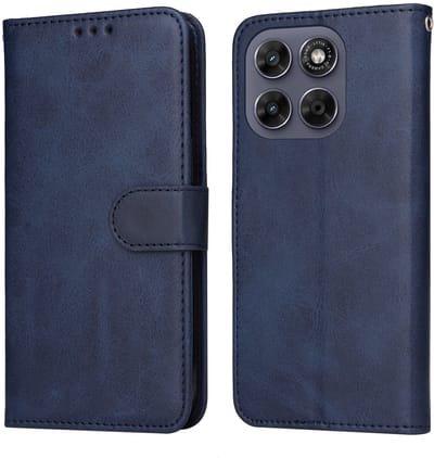 Coverup Hoesje - Geschikt voor Motorola Moto G67 / G77 / G87 Hoesje - Coverup Book Case - Blauw