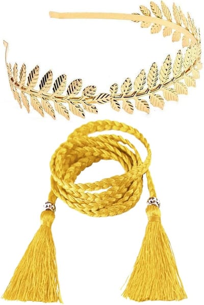 Griekse Godin Kostuum voor Meisjes met Accessoires - Fancy Dress Set voor Feestjes en Theatrale Optredens