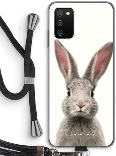 Case Company® - Hoesje met koord geschikt voor Samsung Galaxy A03S hoesje met Koord - Daisy - Telefoonhoesje met Zwart Koord - Bescherming aan alle Kanten en Over de Schermrand