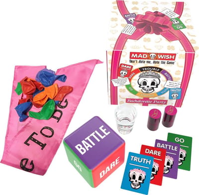 MadWish Hen Party - Truth or Dare - do or drink - drankspel - spelletjes voor volwassenen - shotglaasje en balonnen inbegrepen - bride to be