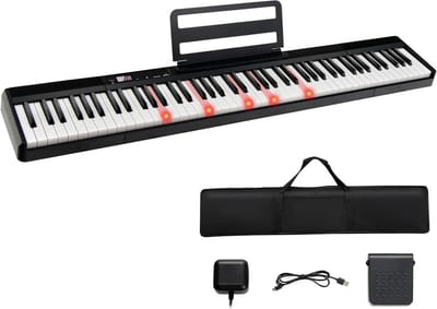 Digitale Piano met 88 Toetsen Draagbaar met LED Verlichting en Bluetooth