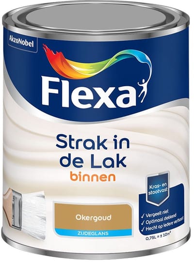 Flexa - Strak In De Lak Binnenlak Zijdeglans - Okergoud - Mengverf - 750 Ml