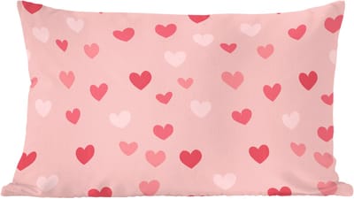 Sierkussens - Kussentjes Woonkamer - 60x40 cm - Hartjes - Patroon - Roze - Eenvoudig