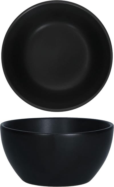 London Lampart Nero Kattegat 6-delige set snack- & dipschalen I Ø 10 cm I 150 ml I voor 6 personen I mat zwart I compotschotel, dessertkom, minikom I voor antipasti & Co I aardewerk