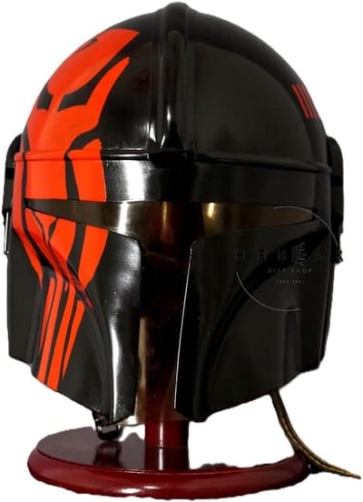 Replica Helm - Middeleeuwse Hoofdbescherming - Verzamelobject - Premium Staal - Volledige Maat - Zwart Rood
