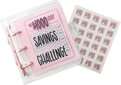 Mini Geldbesparings Uitdaging Binder met 25 Cash Envelopes en Stickers voor Budgettering en Financieel Beheer