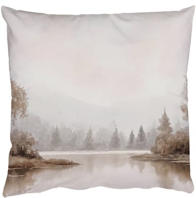 Sierkussens - Kussentjes Woonkamer - 50x50 cm - Rivierlandschap - Minimalistisch - Aardetinten