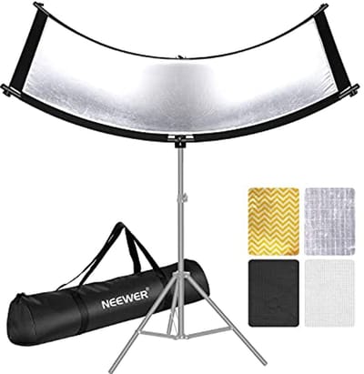 Clamshell Lichtreflectordiffuser voor Fotografie - 100x45 cm - Dubbelzijdig met 4 Kleuren - Perfect voor Portretten