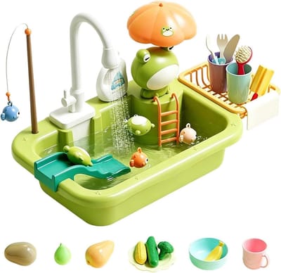 Kinder Watertafel - Buitenspeelgoed Pomp - Zomers Spelen - Met Geïntegreerde Pomp - 51x30x33 cm - Groen