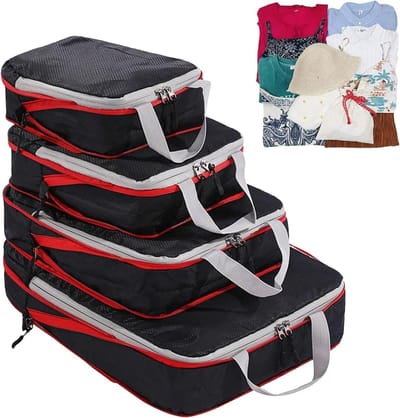 Reis Organisatie Kubussen - Reis Tassen Koffers - Bagage Opbergen - Driestaps Compressie - 4 stuks - Niet gespecificeerd