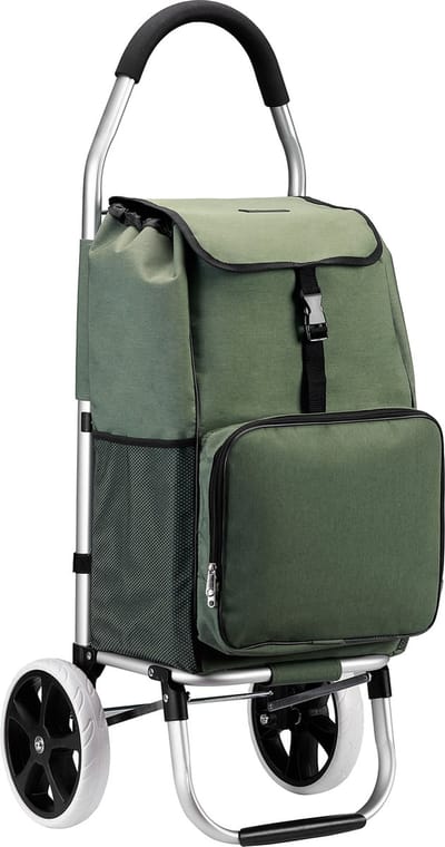 Packaway Boodschappentrolley met koelvak - 45L - boodschappenwagen - steekwagen functie - GROEN