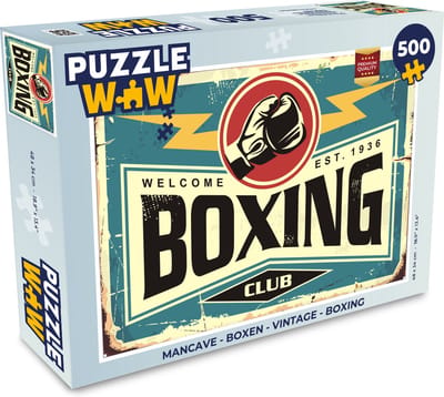 Puzzel Mancave - Boxen - Vintage - Boxing - Legpuzzel - Puzzel 500 stukjes