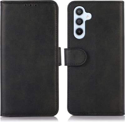 Luxe Boek-Etui Hoes geschikt voor Samsung Galaxy A16 A17 A26 Zwart