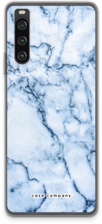 Case Company® - Hoesje geschikt voor Sony Xperia 10 IV hoesje - Blauw marmer - Soft Cover Telefoonhoesje - Bescherming aan alle Kanten en Schermrand