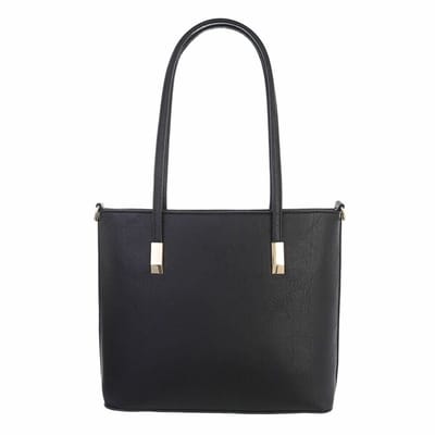 Middelgrote dames schouder tas-Olinda-zwart-verstelbare afneembare schouderriem-LxBxH 24x8x24