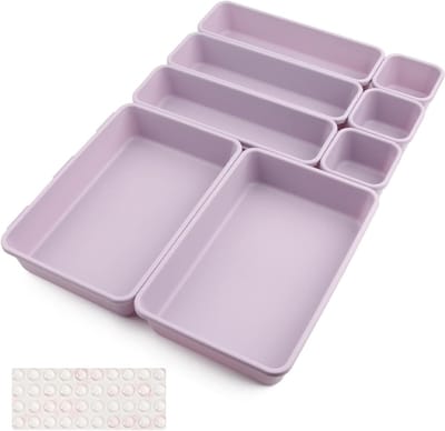 8 Stuks Plastic Lade Organizers - Makeup Organizer, Juwelen Organizer en Gadget Organizer in 3 Maten voor Badkamer, Slaapkamer en Kantoor