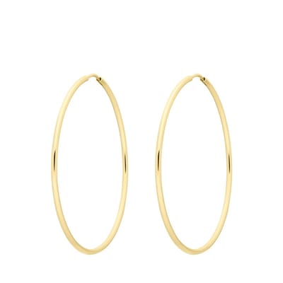 Lucardi Dames Oorbellen 60mm - Oorbellen - Cadeau - Echt Zilver - Goudkleurig