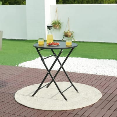 Inklapbare tuintafel 71x110x70 cm - Multifunctionele klaptafel in zwart