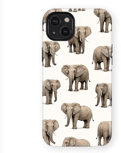 Safari Tough Case geschikt voor iPhone 14 Plus | Premium hoesje met Safari Dieren Design | Geschikt voor Mag | Dieren Print Backcover geschikt voor iPhone 14 Plus Olifant