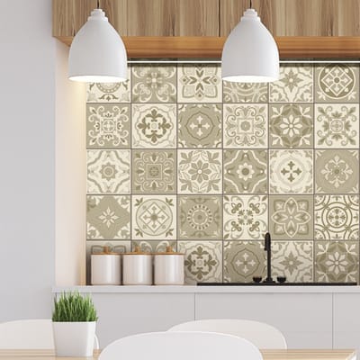 Zelfklevende tegelmuurstickers voor keuken en badkamer - 30 Ennio Azulejos tegelstickers - 30 stickers 20x20cm