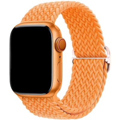 123watches bandje Weavy - nylon - oranje - 38 · 40 · 41 & 42 mm - Geschikt voor Apple Watch series 1/2/3/4/5/6/7/8/9/10/11/12/SE/SE2/SE3