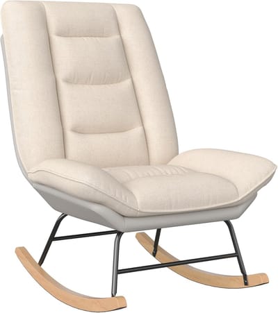 Schommelstoel - Comfortabele stoel - Ontspannen zitten - 12 verstelbare hoeken - 99 cm hoog - Off-white