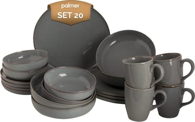 Palmer - Antigo - Serviesset - 4 persoons - 20 delig - Blauw/Grijs - Porselein - Bordenset