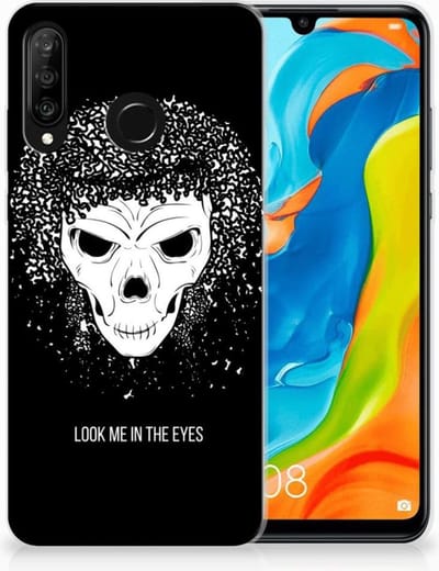 Silicone Back Case Huawei P30 Lite Skull Hair