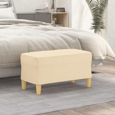 vidaXL - Bankje - 70x35x41 - cm - stof - crèmekleurig