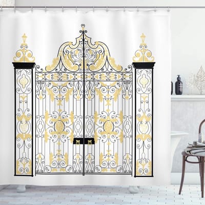 ABAKUHAUS Hertog douchegordijn – Kensington Koninklijk Paleis – 175x180 cm – Grijs Geel
