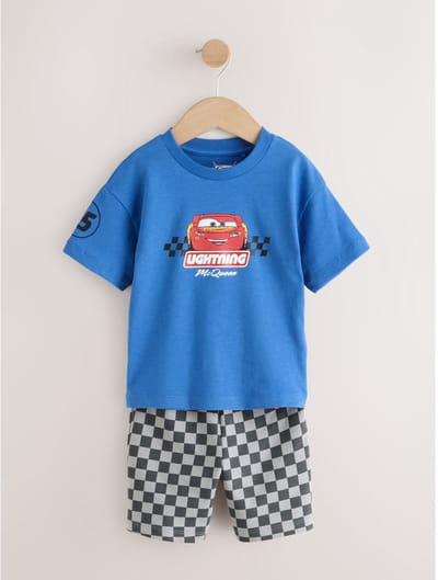 Next - Jongens - Disney Cars T-shirt en korte broek set - Blauw