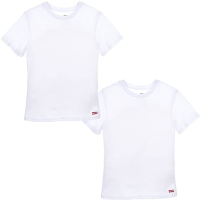 Levi´s ® Kids 2pk T-shirt Met Korte Mouwen Wit 7 Years Jongens,Meisjes