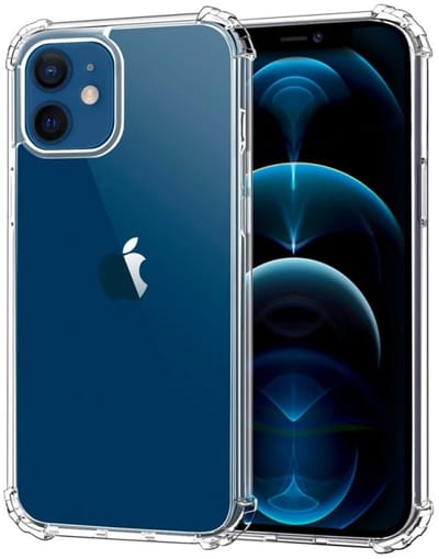 Mobiq Clear Rugged Case geschikt voor iPhone 12 Mini TPU hoesje met stoot bumpers voor hoeken - Flexibel TPU beschermhoesje - Transparant en schokbestendig geschikt voor Apple iPhone 12 Mini 5.4 inch hoes