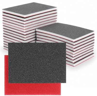 24 stuks schuursponzen, schuursponzen en schuurpapier nat droog - korrel 80-3000 schuurpad met aluminiumoxide en vlokkenrug - voor hout, metaal, auto, kunststof, doe-het-zelf