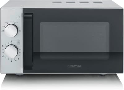 Magnetron met Glazen Bodem - Oven zonder Draaiplateau - Snel Eten Opwarmen - Gelijkmatige Verwarming - 20 Liter - Zwart/RVS Mat
