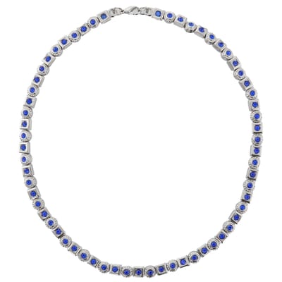 Behave- Klassieke Elastische Ketting met Blauwe Stenen