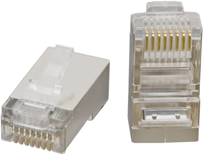 100x RJ45 Netwerkstekker Cat5 FTP – Afgeschermde 8P8C Connector – Vergulde Contacten – Voor STP / FTP / S-FTP Kabels - 100 Stuks [05267]