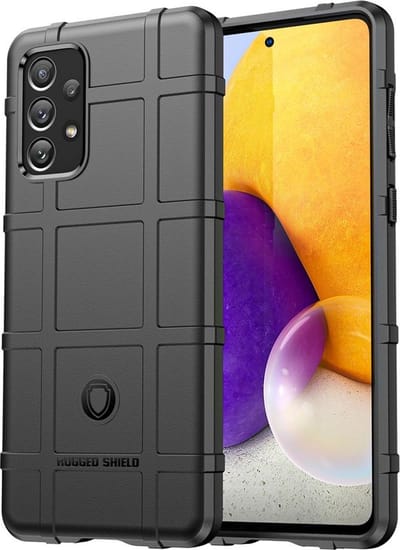 MobyDefend Hoesje - Geschikt voor Samsung Galaxy A73 - Rugged Shield TPU Backcover - Zwart